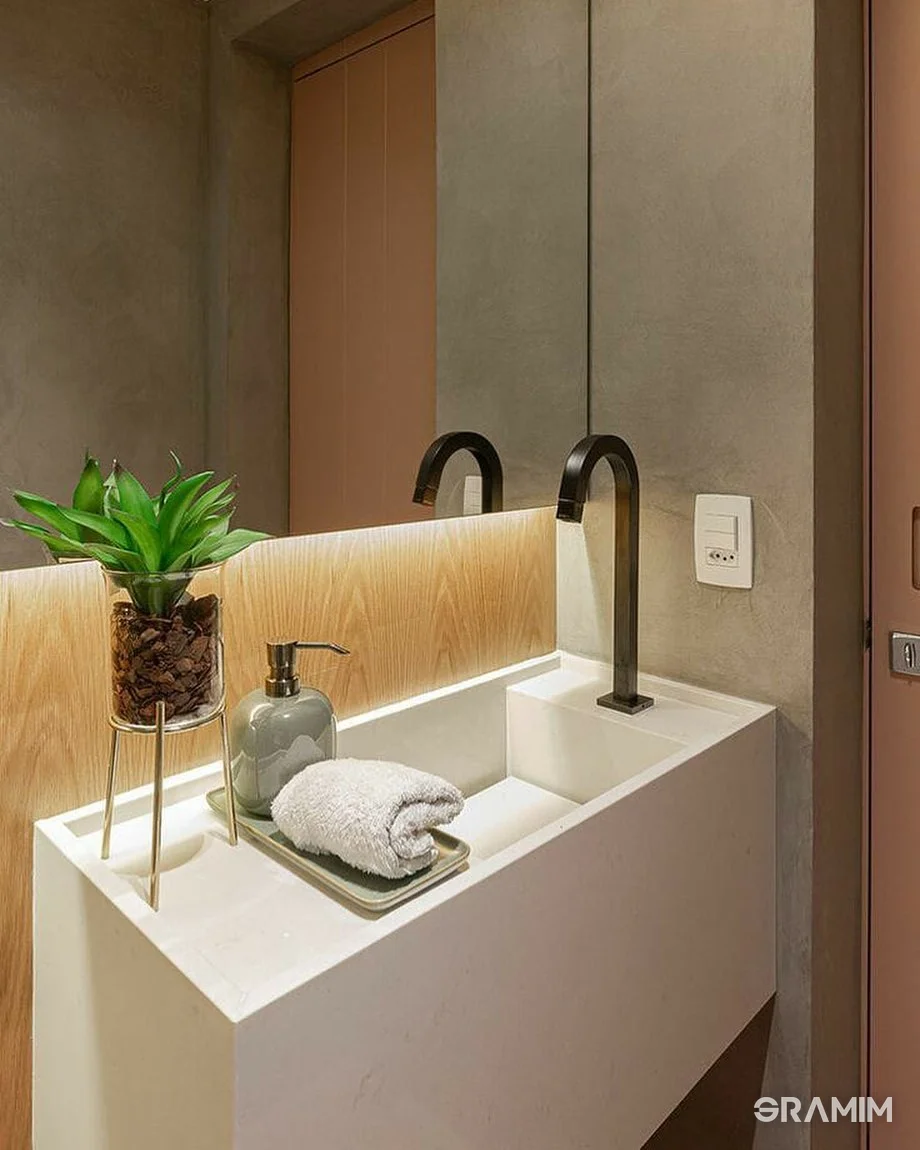 Lavatório de lavabo em Quartzito