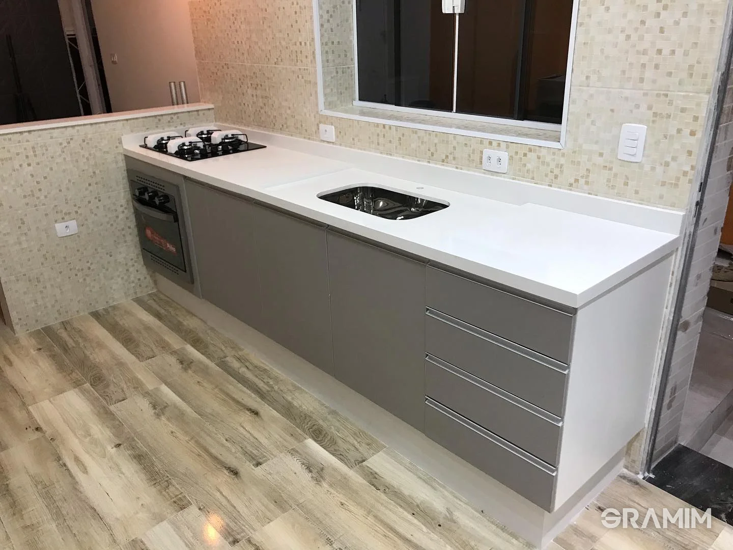 Pia de cozinha em Quartzito